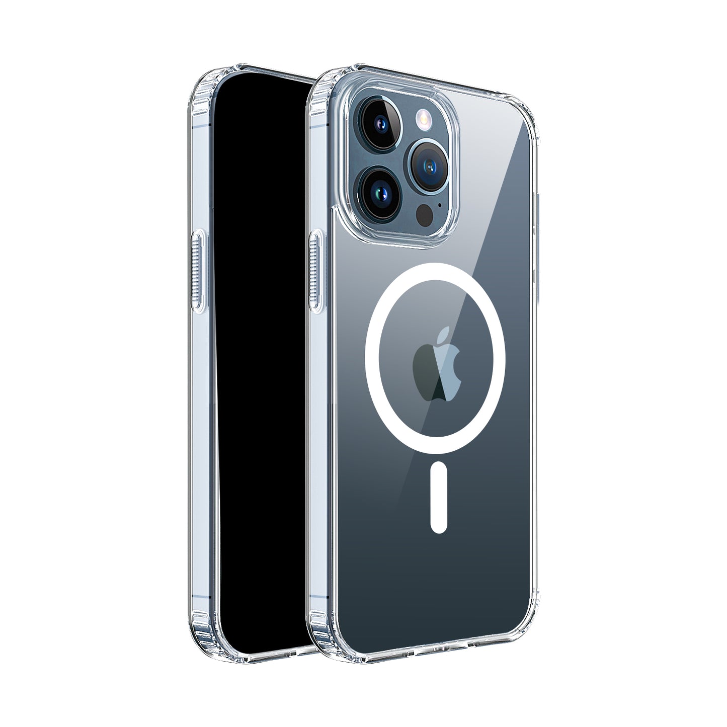 For Apple iPhone 16 (6.1") Classic Hybrid True Transparent Shockproof Back Magnetic Case Compatible with MagSafe Case Cover