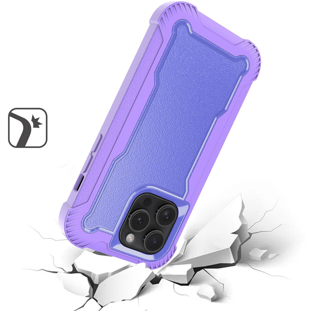 For Apple iPhone 16 Pro (6.3") Tough Hybrid Shockproof Hybrid PC + TPU Bumper Frame Rubber Drop Proof 3in1 Armor Full Body Case Cover