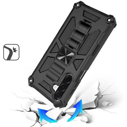 For Samsung Galaxy A17 5G Hybrid Shockproof [Military Grade] Rugged Protective with Magnetic Car Mount & Invisible Stand Case Cover