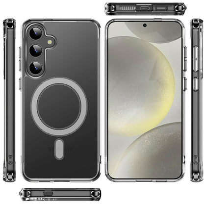 For Samsung Galaxy S25+ /S25 Plus /S24+ Plus Premium Clear Hybrid Built-in Magnetic Compatible with MagSafe Slim Thick TPU Bumper Case Cover Transparent