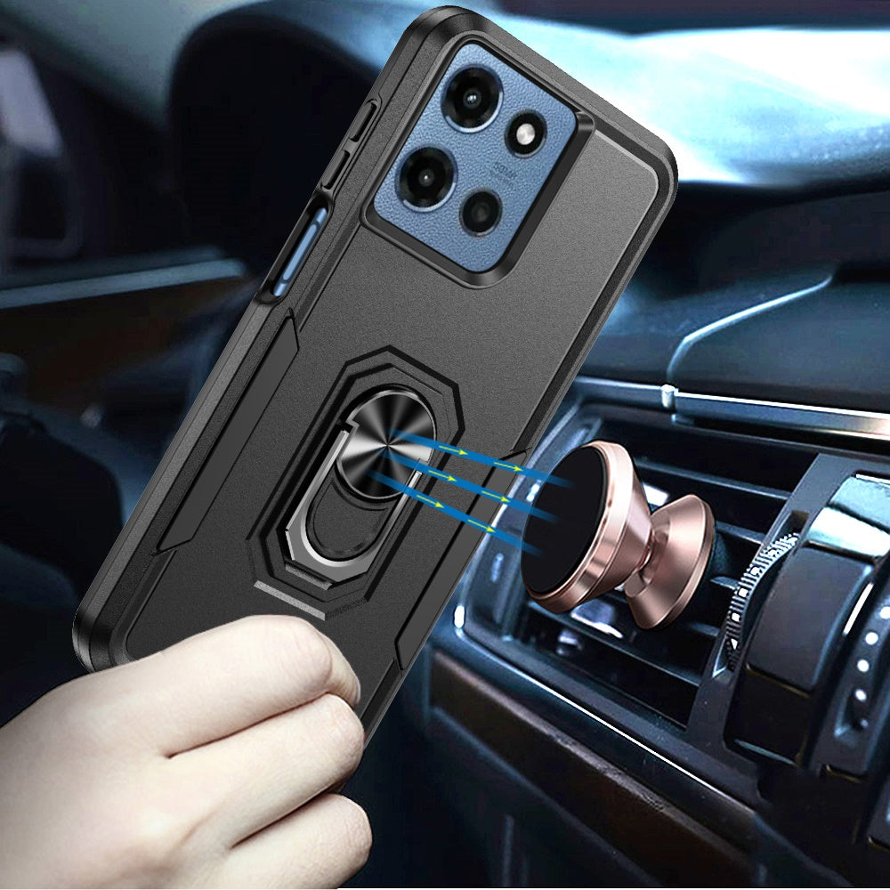 For Samsung Galaxy S25 Fan Edition /Galaxy S25 FE Hybrid Rugged Tough 2in1 Drop-Proof Protection Military Grade Armor with Metal Ring Stand Case Cover