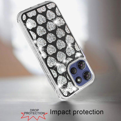 For Motorola Moto G Stylus 5G 2025 Sparkly 3D Design Diamond Shockproof Protective Bling Glitter Rhinestone Hybrid Skin PC & TPU Case Cover