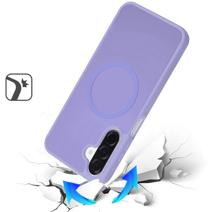 For Samsung Galaxy A17 5G MagSafe Compatible Case Hybrid Soft TPU Bumper Hard Translucent Matte Back Slim Shockproof Case Cover Light Purle