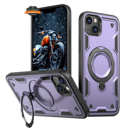 For Apple iPhone 17 Ring Holder Military-Grade Shockproof, Magnetic Kickstand, Large Twisting Compatible with MagSafe Case Cover