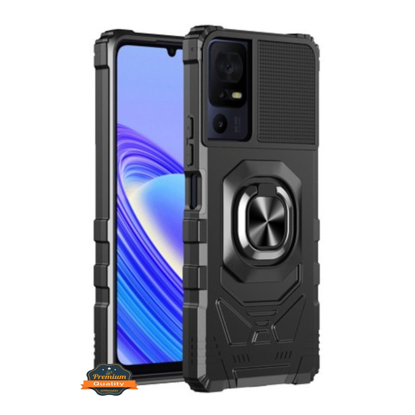 For Gabb Phone 4 Pro Hybrid Magnetic Car Mount Ring Kickstand Stand Holder Full-Body Armor Protective [Military Grade] Case Cover