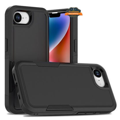 For Apple iPhone 16e /iPhone SE4 Rugged Heavy-Duty Dual Layer Military-Grade, Rubber TPU Defender, Hybrid Shockproof Case Cover