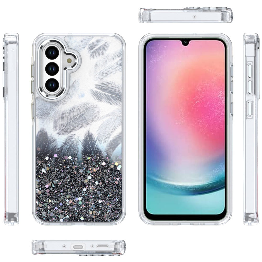 For Samsung Galaxy S25 Fan Edition /Galaxy S25 FE Fashion Epoxy Glitter Shimmer Design, Hybrid Shockproof TPU, Stylish Sparkle Slim TPU Protective Case Cover