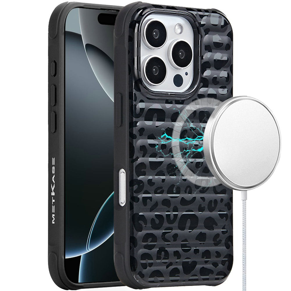 For Apple iPhone 16 (6.1") Pattern Design Magnetic Chrome Hybrid Compatible with Magsafe Dual Layer Shockproof TPU Hard PC Back Case Cover
