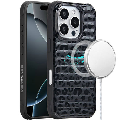 For Apple iPhone 16 (6.1") Pattern Design Magnetic Chrome Hybrid Compatible with Magsafe Dual Layer Shockproof TPU Hard PC Back Case Cover