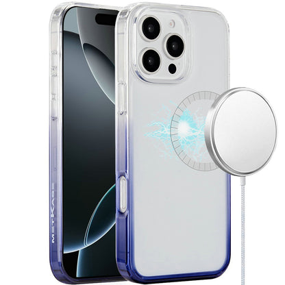 For Apple iPhone 16 Pro Max (6.9") Transparent Two Tone Gradiant Magnetic Space [Compatible with Magsafe] Hybrid Protective Case Cover