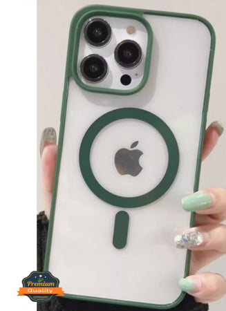 For Apple iPhone 17 Pro Max Hybrid Clear Transparent with Color Edge Bumper, MagSafe Compatible Ultra Slim Hard PC Case Cover