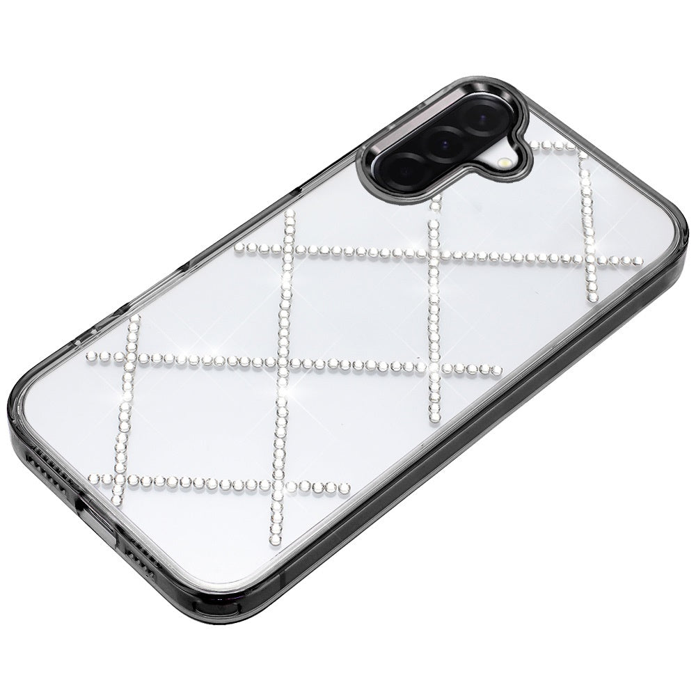 For Samsung Galaxy A17 5G Gem Glitter Diamond Bling Clear Hybrid TPU Cover, Colorful Shockproof Protective Back, Slim Fit for Women Girls Case Cover