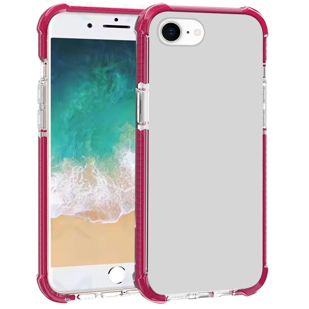 For Apple iPhone 16e Hybrid Transparent Acrylic Rubber Gummy Hard PC Silicone TPU Color Bumper Frame Shockproof Case Cover