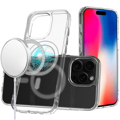 For Apple iPhone 16 Pro (6.3") Clear Magnetic Case with Built-in Magnets Compatible with MagSafe Slim Soft TPU Bumper Case Cover Transparent
