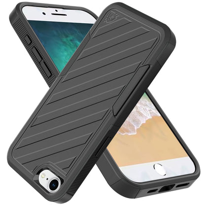For Apple iPhone SE 4 Hybrid lined shockproof dual layer Rugged 2in1 Hard PC & Silicone TPU Non Slip Textured Tough Armor Case Cover