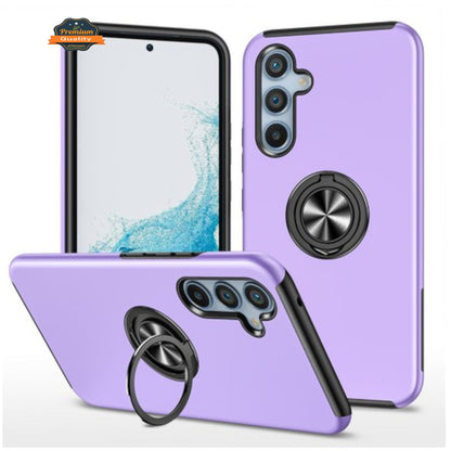 For Gabb Phone 4 Pro Military Grade Hybrid Case with Flat Metal Ring 360° Rotation Kickstand, Slim Fit Back Hard PC Case Cover Purple