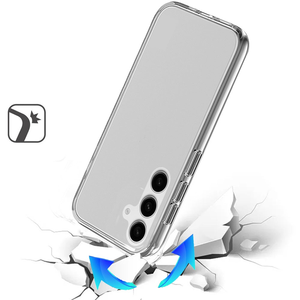 For Samsung Galaxy S25+ /S25 Plus /S24+ Plus Transparent Shock Absorption PC + TPU Rubber Gel Thick 3mm Hybrid Silicone Slim Fit Back Case Cover