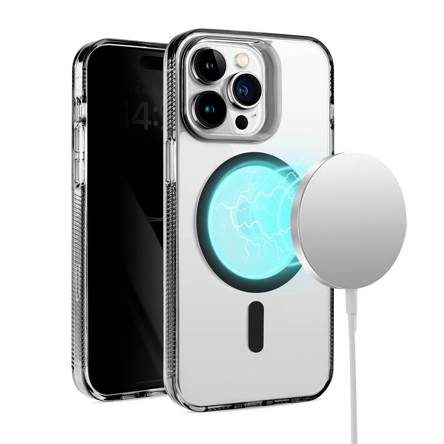 For Apple iPhone 16e MagSafe Compatible Integrated Technology Clean Transparent Hybrid Armor TPU Frame Case Cover