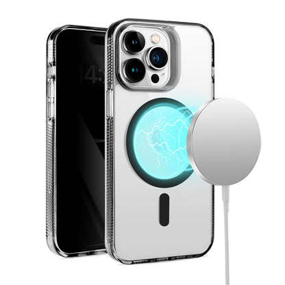 For Apple iPhone 16 Pro Max (6.9") MagSafe Compatible Integrated Technology Clean Transparent Hybrid Armor TPU Frame Case Cover