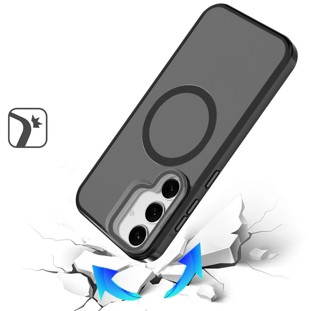 For Apple iPhone 16 Pro (6.3") Tough HQ Hybrid Case with Aluminum Frame Camera Stand, Compatible with MagSafe, Translucent Matte Shockproof Case Cover