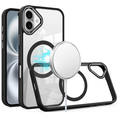 For Apple iPhone 16 Pro (6.3") MagSafe Compatible Transparent Greatest Clear Acrylic with Color Frame Thick Hybrid TPU Hard Case Cover