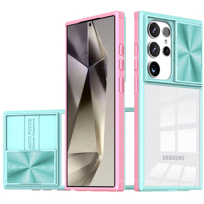 For Samsung Galaxy S25+ /S25 Plus /S24+ Plus Hybrid Cases with Sliding Camera Cover Transparent Shockproof Bumper TPU Protective Case Cover