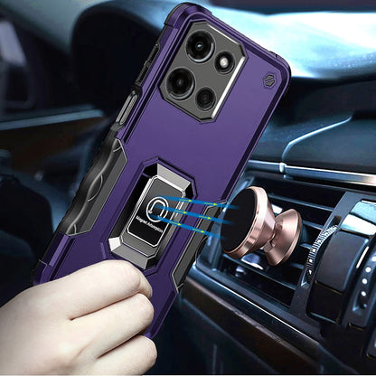 For Motorola Moto G Stylus 5G 2025 Hybrid Stand Magnetic Ring Holder Kickstand Heavy Duty Rugged Drop Silicone & Hard PC Shockproof Case Cover