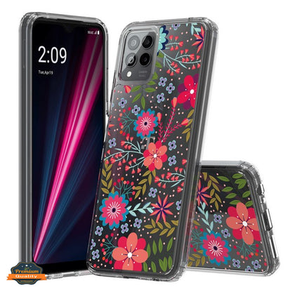 For Motorola Moto G Stylus 5G 2025 Floral Pattern Hybrid Transparent TPU Silicone, Shock Absorption Bumper, Hard Back Slim Case Cover