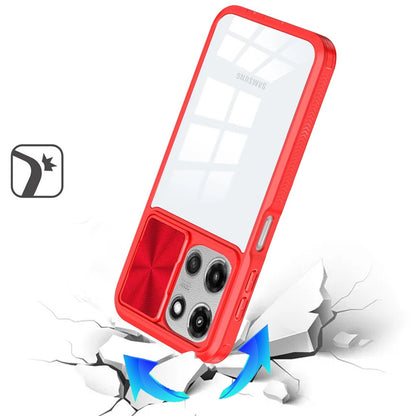 For Motorola Moto G 5G 2025 Hybrid Cases with Sliding Camera Cover Transparent Shockproof Bumper TPU Protective Case Cover