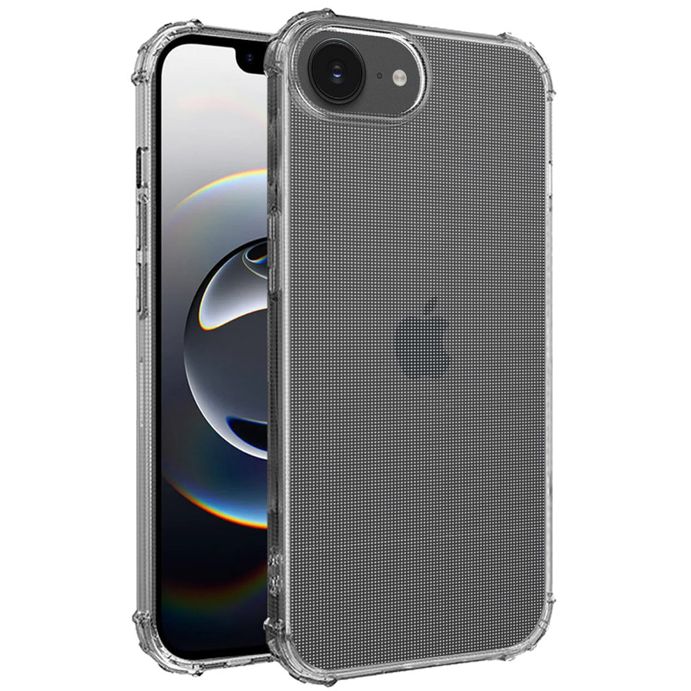 For Apple iPhone 16e Hybrid Transparent Thick TPU Rubber Silicone 4 Corners Gel Shockproof Protective Slim Back Case Cover Clear