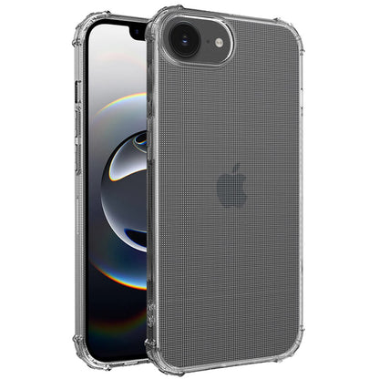 For Apple iPhone 16e Hybrid Transparent Thick TPU Rubber Silicone 4 Corners Gel Shockproof Protective Slim Back Case Cover Clear