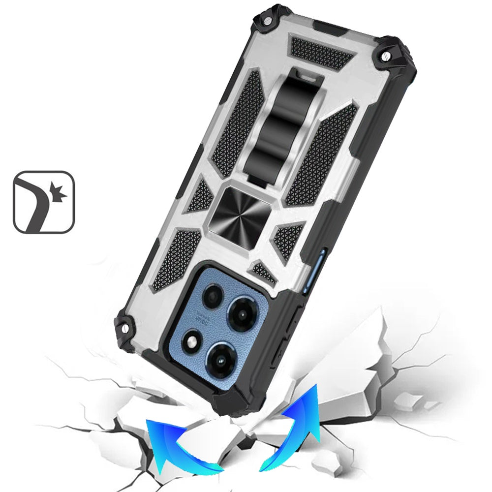 For Motorola Moto G Stylus 5G 2025 Hybrid Shockproof [Military Grade] Rugged Protective with Magnetic Car Mount & Invisible Stand Case Cover