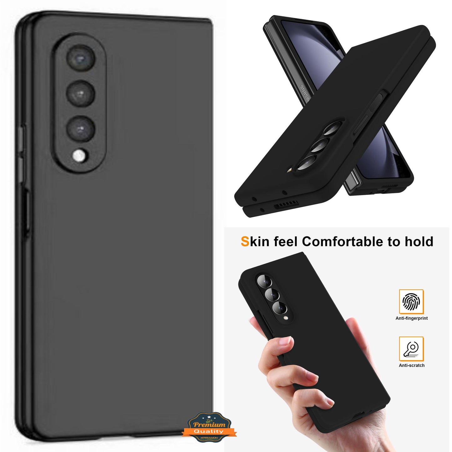 For Samsung Galaxy Z Fold 7 Hybrid Slim Premium Matte Finish TPU Rubber Anti-Slip Grip Full Protection Shockproof Case Cover