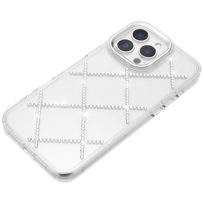 For Apple iPhone 15 Pro Max Gem Glitter Diamond Bling Clear Hybrid TPU Cover, Colorful Shockproof Protective Back, Slim Fit for Women Girls Case Cover