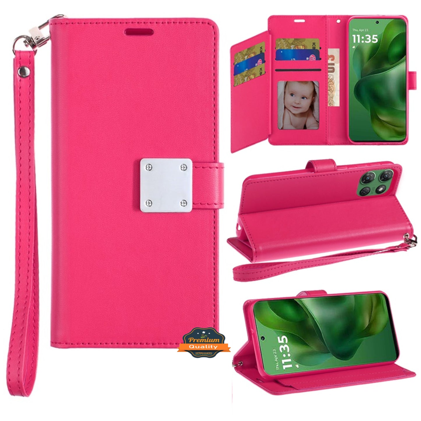 For Samsung Galaxy A17 5G Wallet Case with ID/ Card Holder, Wristlet Strap, Magnetic TPU Protective Shockproof Folio Flip Case Cover