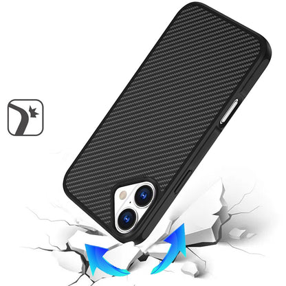 For Samsung Galaxy S24 Ultra Carbon Fiber Design with Magnetic HQ 2.0mm Thick Hybrid Shockproof Rubber Hard PC Case Cover Black