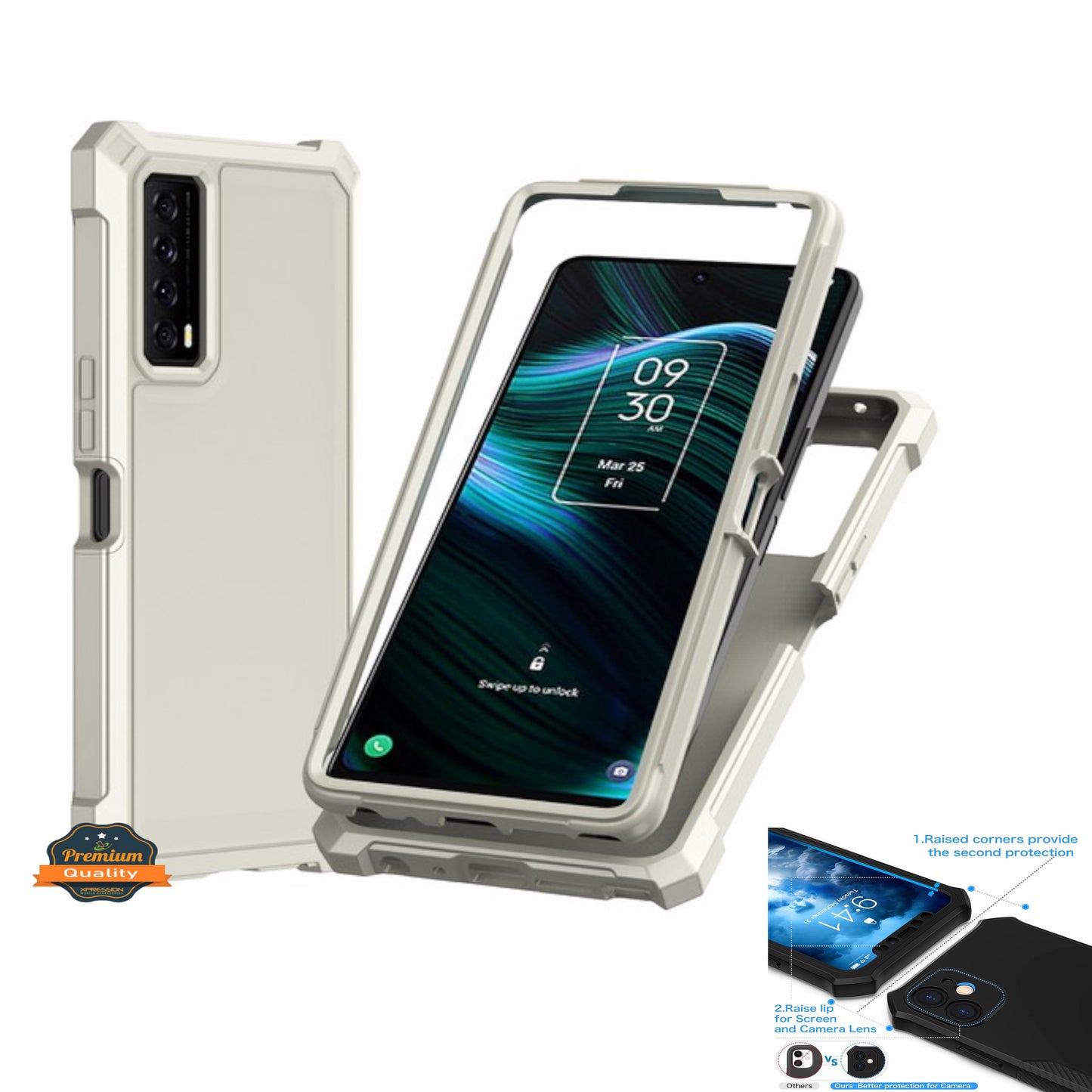 For BLU View Speed 5G Full-Body Dual Layer Hybrid Case Slim, Drop-Proof TPU Hard PC, Durable Corner Front Bumper Protector Case Cover