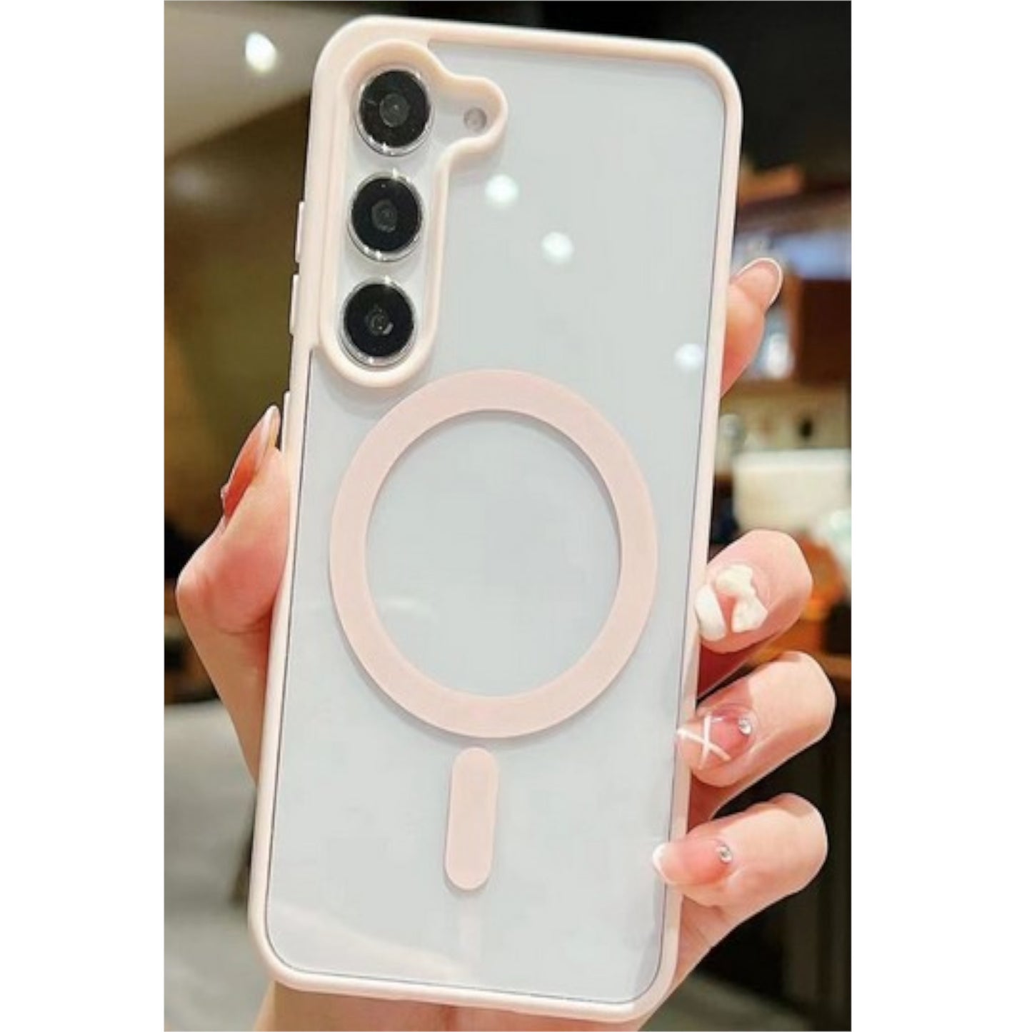 For Apple iPhone 16e /iPhone SE4 Hybrid Clear Transparent with Color Edge Bumper, MagSafe Compatible Ultra Slim Hard PC Case Cover