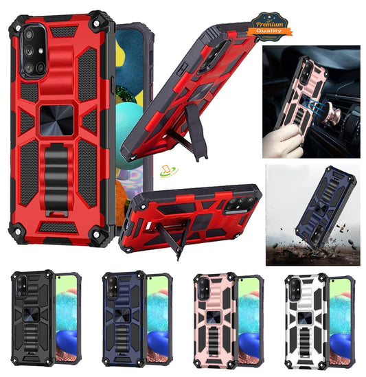 For Samsung Galaxy A16 5G Hybrid Shockproof [Military Grade] Rugged Protective with Magnetic Car Mount & Invisible Stand Case Cover