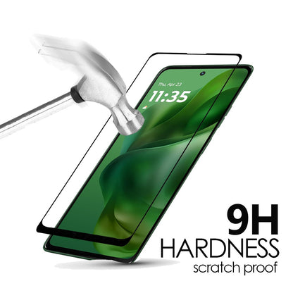 For Motorola Moto G 5G /Moto G 2025 Tempered Glass Screen Protector [Full Coverage] Curved Black Edged 9H Hardness Glass Screen Protector Protector Clear Black