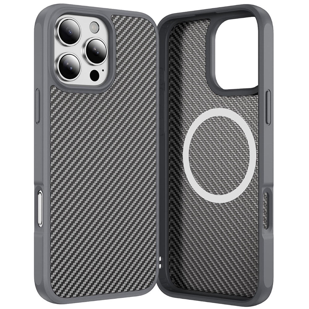 For Apple iPhone 14 /13 Carbon Fiber Design with Magnetic HQ 2.0mm Thick Hybrid Shockproof Rubber Hard PC Case Cover
