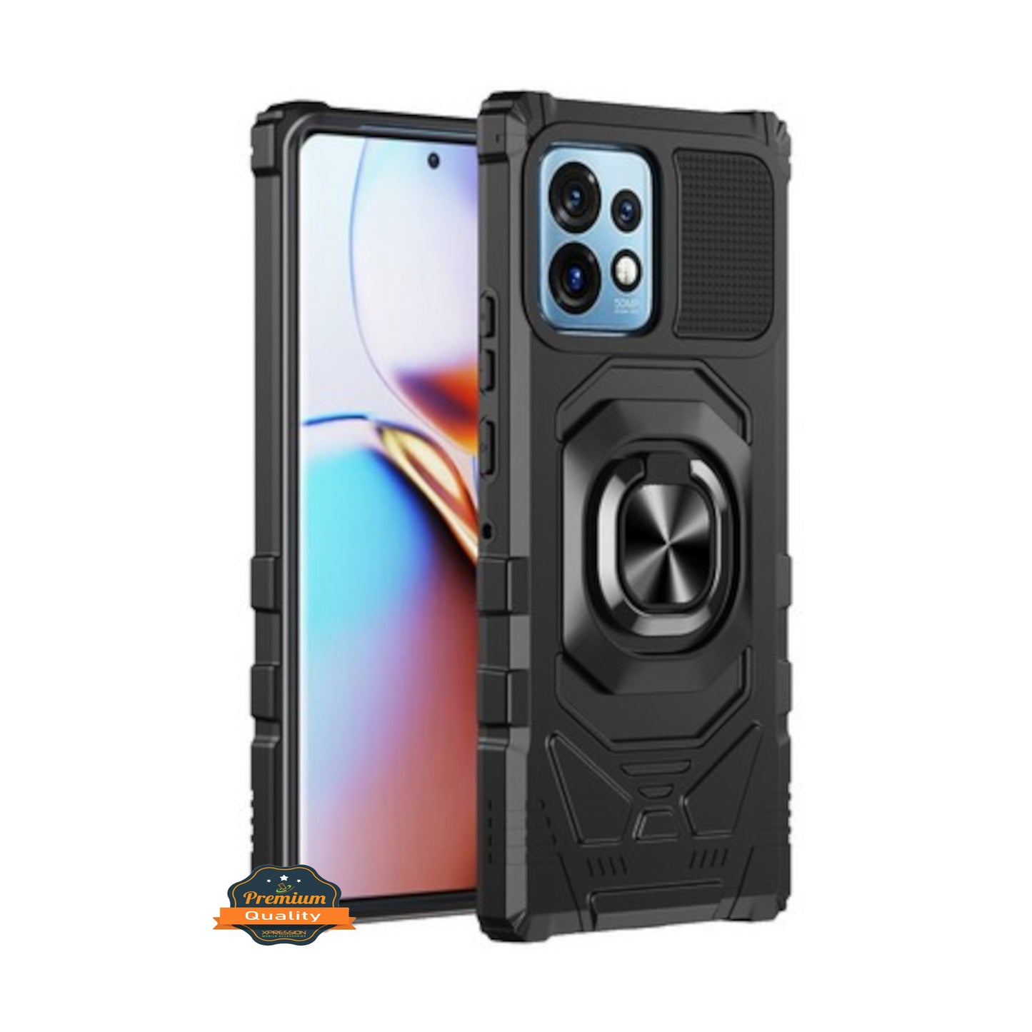 For Motorola Moto G Stylus 5G 2025 Hybrid Magnetic Car Mount Ring Kickstand Stand Holder Full-Body Armor Protective [Military Grade] Case Cover