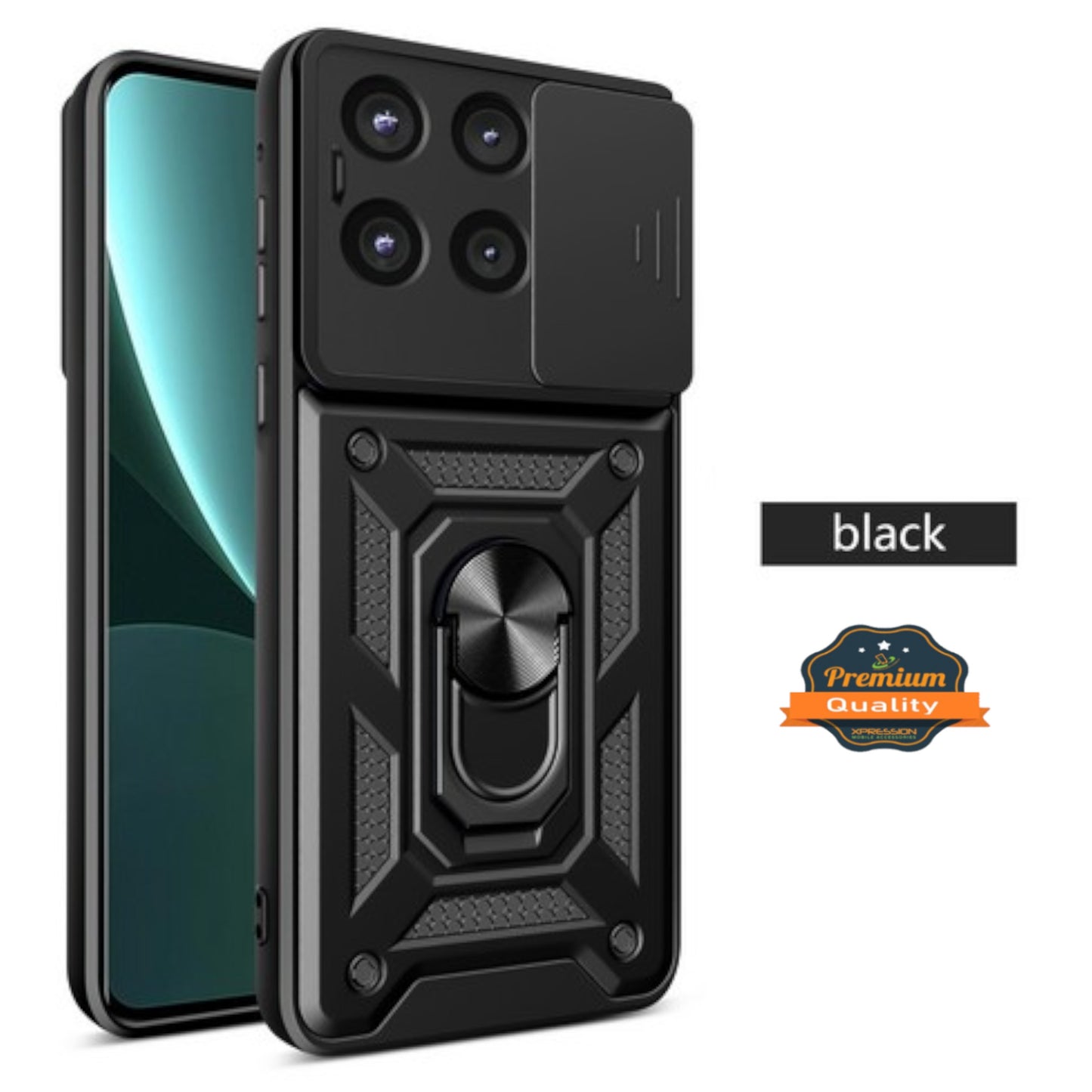 For Motorola Moto G Stylus 5G 2025 Hybrid Shockproof, Built-in Sliding Camera Lens Protection with Magnetic Finger Ring Stand Holder Case Cover