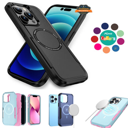 For Apple iPhone 16 Pro (6.3") Heavy Duty Rugged & Dual-Layer Protection with Magnetic Circle Compatible with Magsafe Shockproof Case Cover