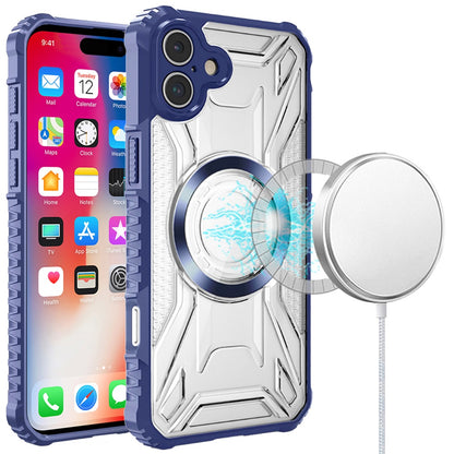 For Apple iPhone 16 Pro (6.3") MagSafe Compatible Pattern Clear Transparent Rugged Hybrid Magnetic TPU Shockproof Armor Case Cover