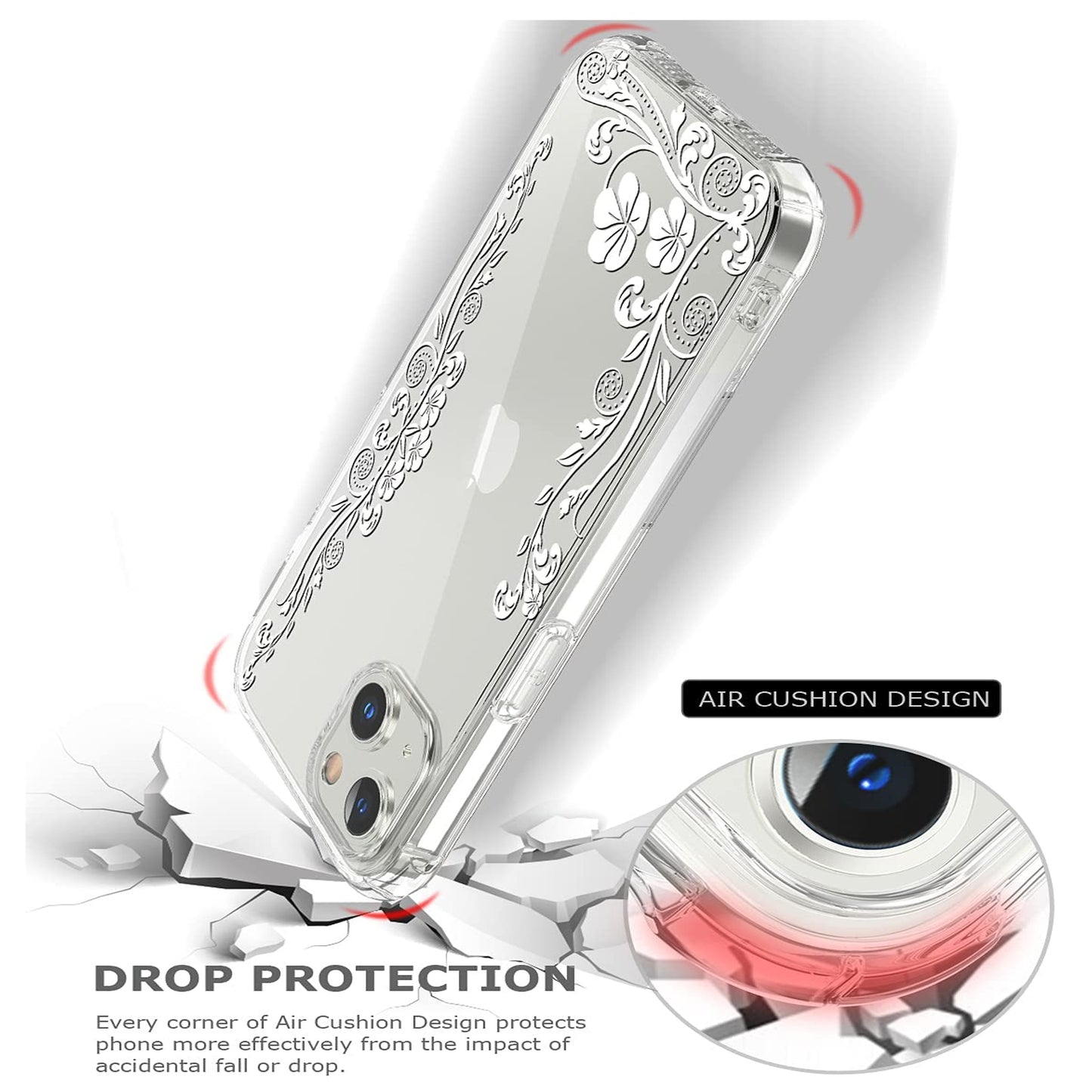 For Samsung Galaxy A26 Hybrid Clear Frame with Trendy Pattern Design, Shockproof Hard Back & TPU Rubber Case Cover