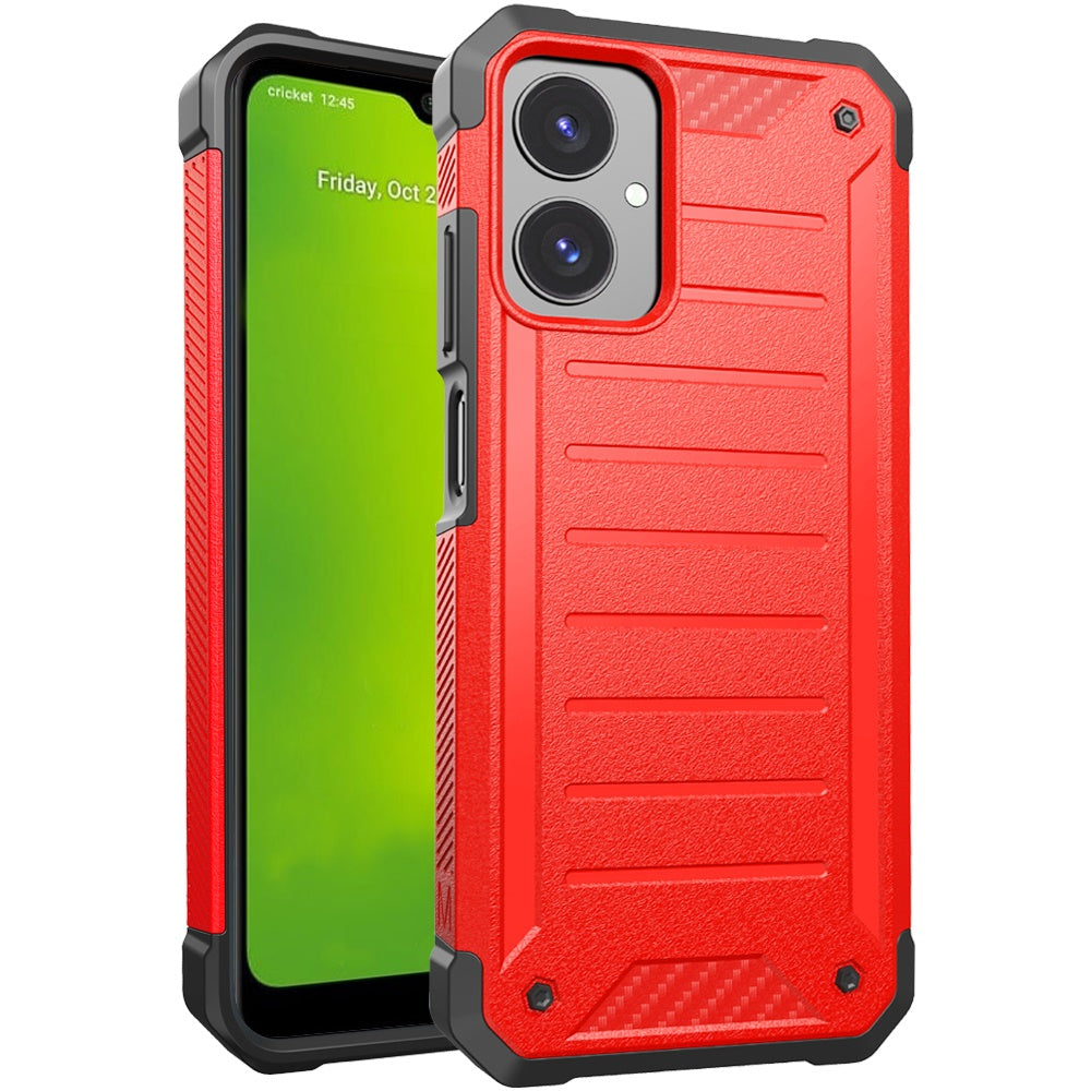 For AT&T Propel 3 5G Tough Lined Design Hybrid Shockproof Protective Rugged TPU Hard PC with Durable Grip Case Cover