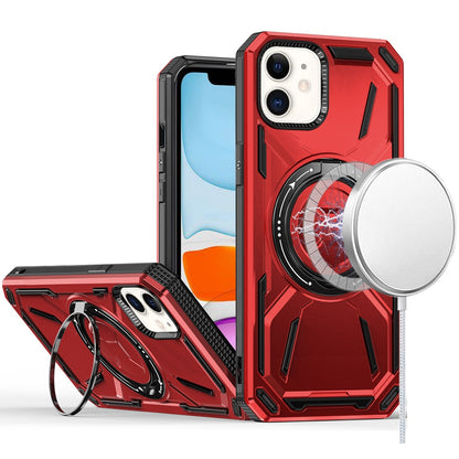 For Samsung Galaxy A15 5G Hybrid Magnetic Ring and 360° Rotational Kickstand with MagSafe Compatible, Military Grade Drop Protection Case Cover Red