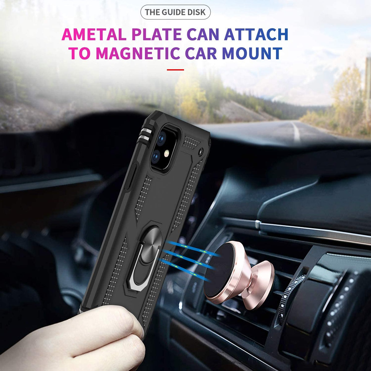 For Google Pixel 9 /9 Pro (6.3") Shockproof Hybrid Dual Layer PC TPU with Ring Stand Metal Kickstand Heavy Duty Armor Shell Case Cover