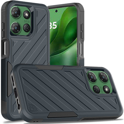 For Motorola Edge 2025 Premium Hybrid Rugged lined Shockproof Textured 2-in-1 Non-Slip Hard PC & TPU Non Slip Tough Case Cover